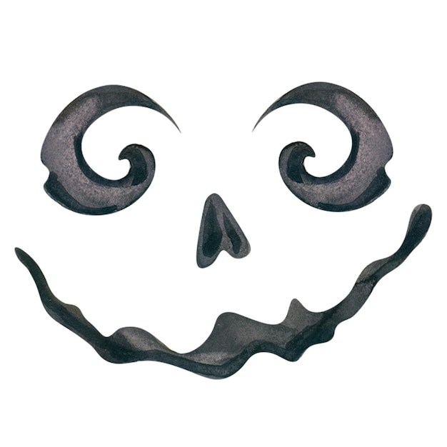 Illustrazione di una faccia spaventosa divertente sorriso di Rogers illustrazione di Halloween spaventosa faccia di zucca di Halloween