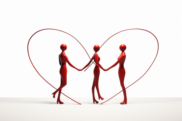 illustrazione di una figura a bastone Simboli di amore Generativo ai