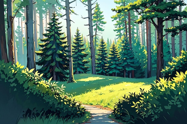 Illustrazione di una foresta