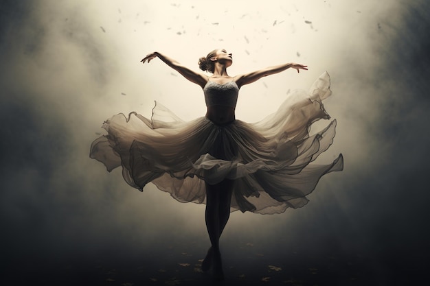 illustrazione di una foto di una ballerina surreale