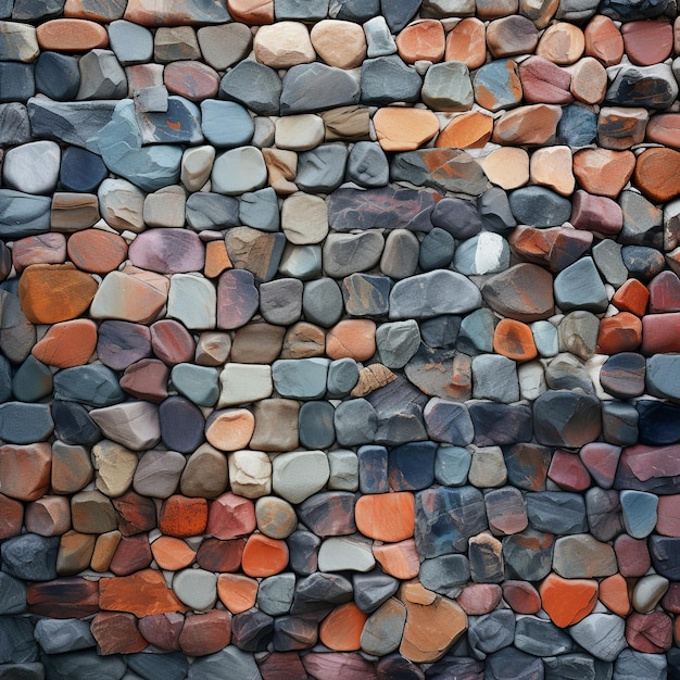 illustrazione di una parete fatta di pietre colorate materiale Sinny