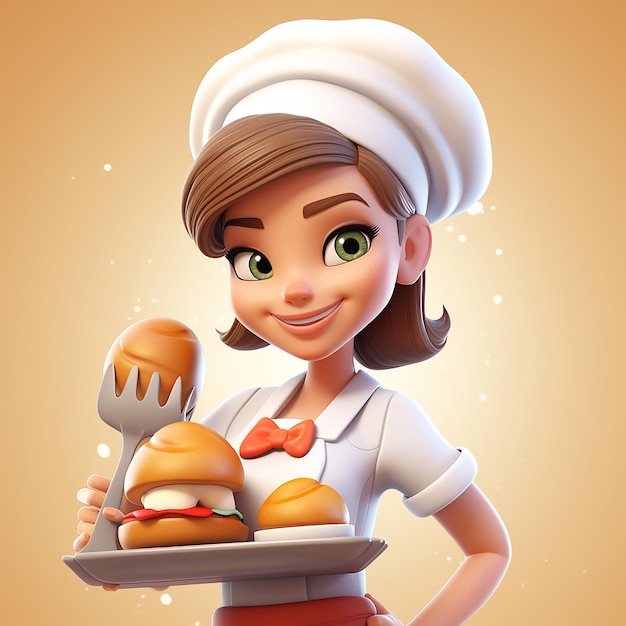 illustrazione di una ragazza chef