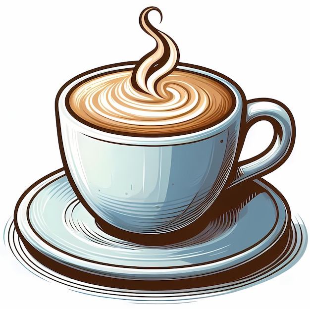 Illustrazione di una tazza di cappuccino semplice e pulita