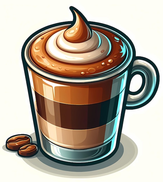 Illustrazione di una tazza di espresso semplice e pulita