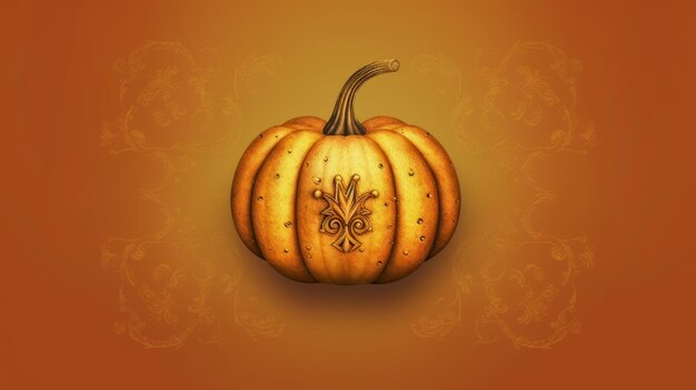 Illustrazione di una zucca di Halloween in tonalità marrone chiaro