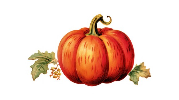 Illustrazione di una zucca nei toni del rosso