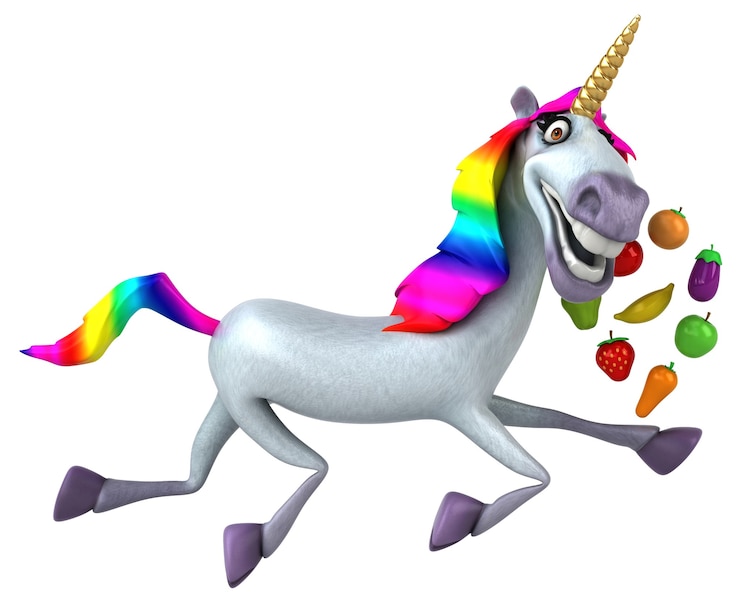 Foto illustrazione di unicorno divertente