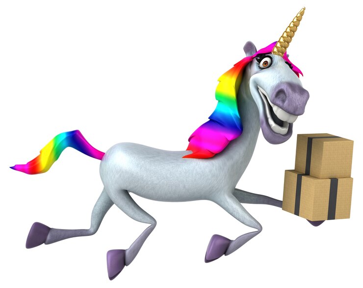 Foto illustrazione di unicorno divertente