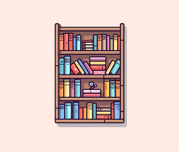 Illustrazione di uno scaffale con sopra un libro