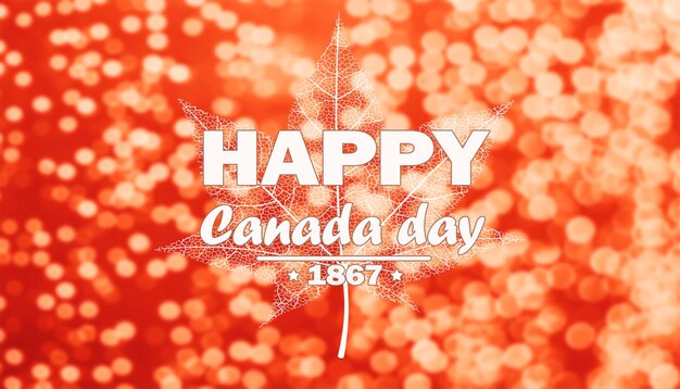 Illustrazione di vacanza in Canada con le parole HAPPY CANADA DAY