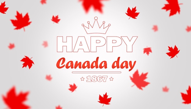 Illustrazione di vacanza in Canada con le parole HAPPY CANADA DAY