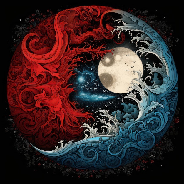 Illustrazione di yin e yang