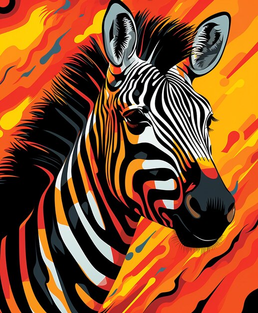 Illustrazione di zebra su sfondo bianco