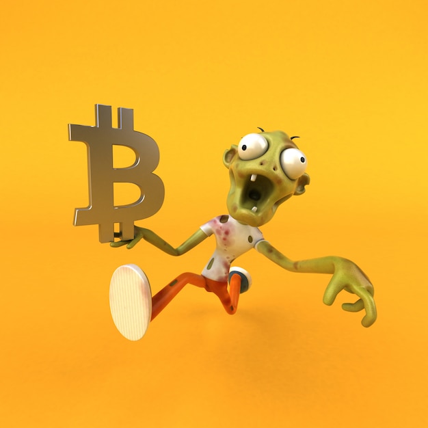 Illustrazione di zombie e bitcoin