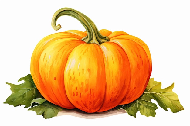 Illustrazione di zucca arancione isolata su sfondo bianco