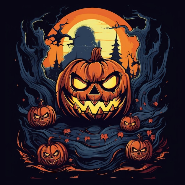 illustrazione di zucca di Halloween