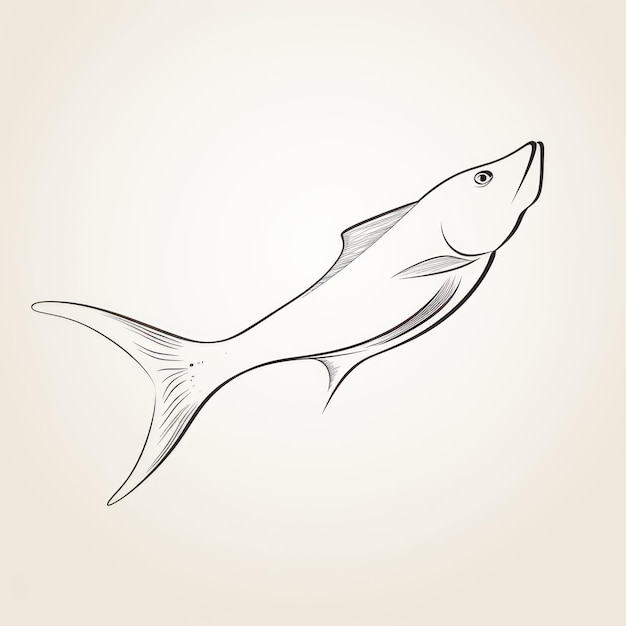 Illustrazione digitale aggressiva di un pesce su sfondo beige