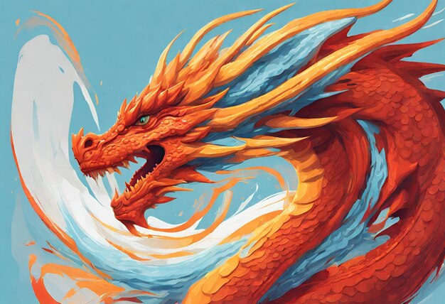 Illustrazione digitale del mitico drago