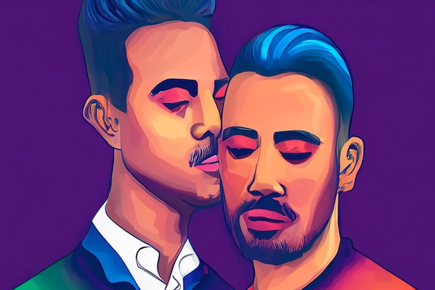 illustrazione digitale orgoglio gay amore uomini 3