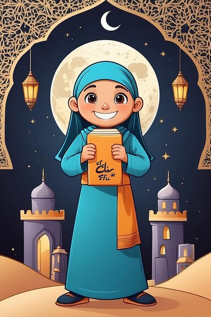 Illustrazione disegnata a mano dell'Eid al-Fitr