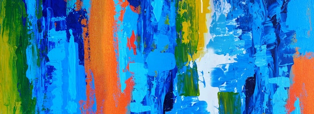 Illustrazione disegnata a mano di disegno di struttura di colori del fondo di panorama di arte astratta della pittura blu disegnata a mano
