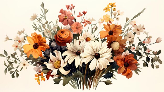 illustrazione disegnata a mano vintage retrò di un bouquet