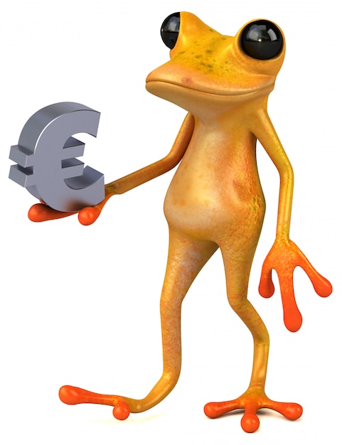 Illustrazione divertente della rana gialla 3D