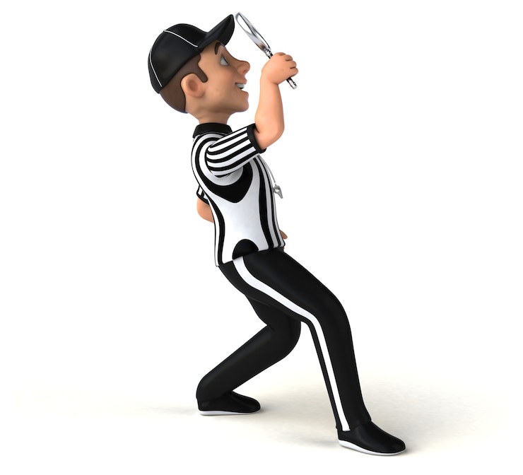 Foto illustrazione divertente di un arbitro americano
