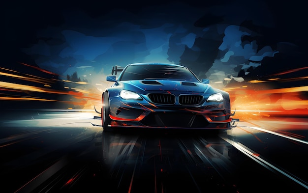 Illustrazione Drift car sports background