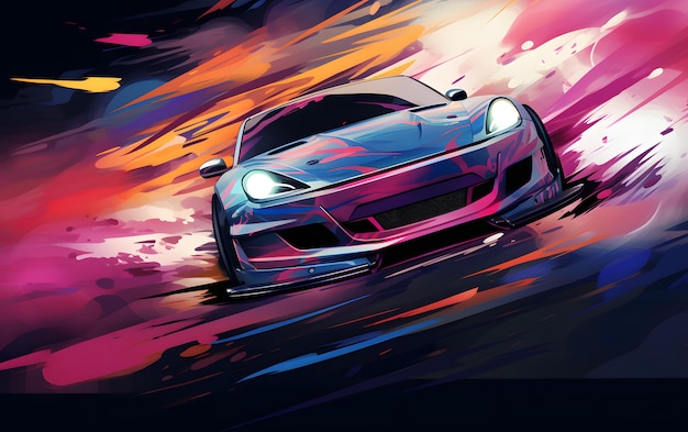 Illustrazione Drift car sports background