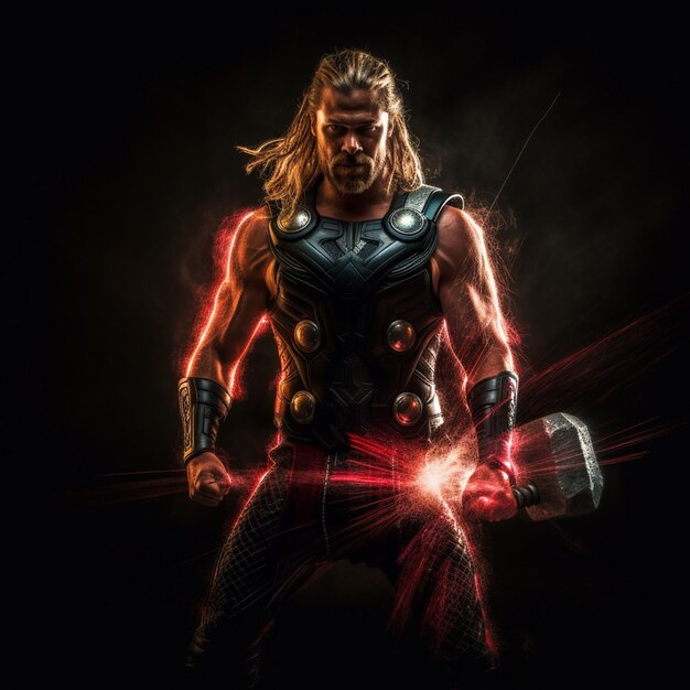 illustrazione epica di Thor Marvel