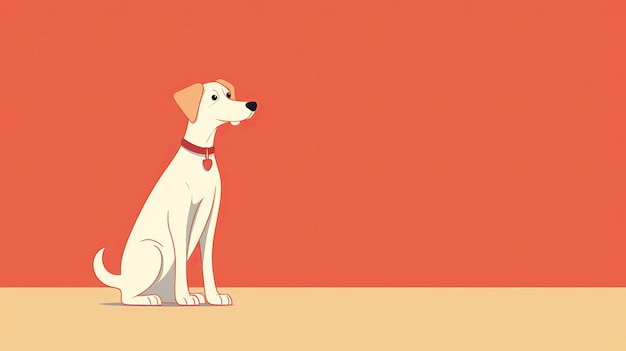 Illustrazione flatflat del fumetto del cane singolo Minima listsingle Generativo ai