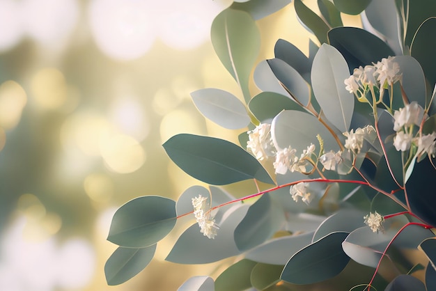 Illustrazione floreale di eucalipto matrimonio realistico AI generativa