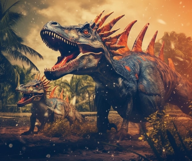 Illustrazione fotografica gratuita del concetto di dinosauri