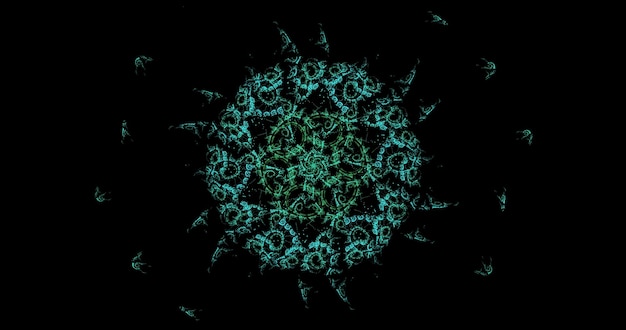 Illustrazione frattale astratta di un virus pericoloso