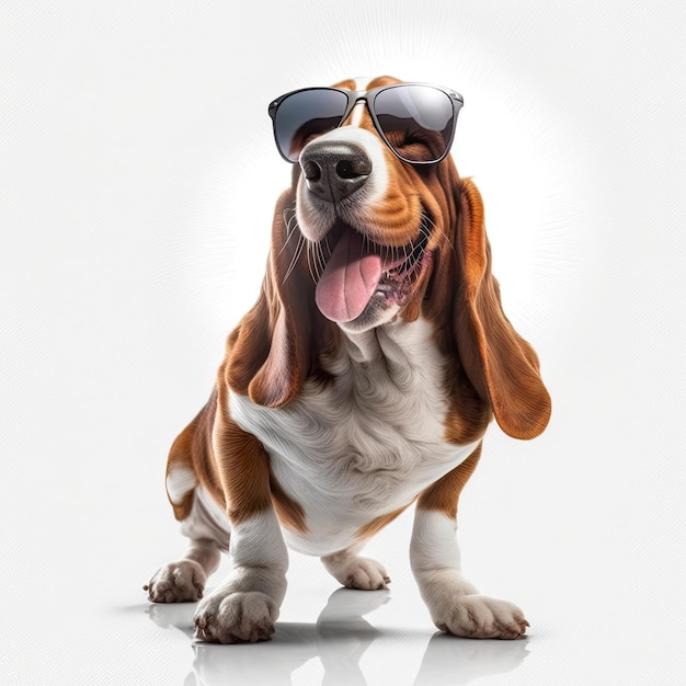 Illustrazione generata da ai Raffreddare favoloso Basset Hound Dog con sfumature