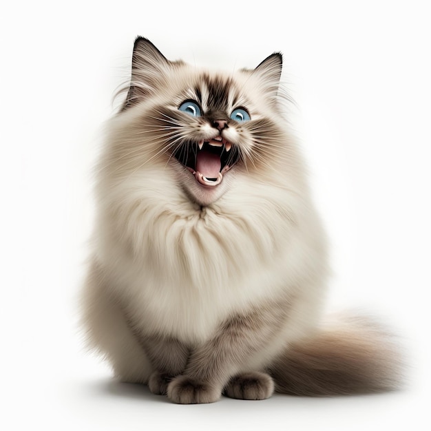 Illustrazione generata da un gatto birmano grasso che sembra scioccato