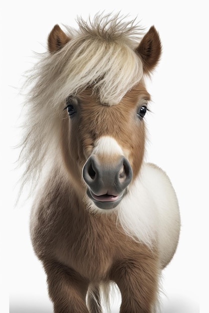 Illustrazione generata dall'intelligenza artificiale di pony sorridente felice