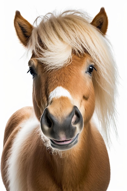 Illustrazione generata dall'intelligenza artificiale di pony sorridente felice