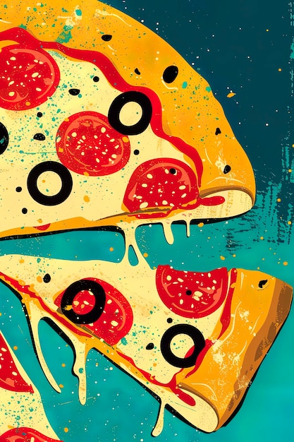 Illustrazione generativa di AI degli sfondi di pizza con spazio di copia