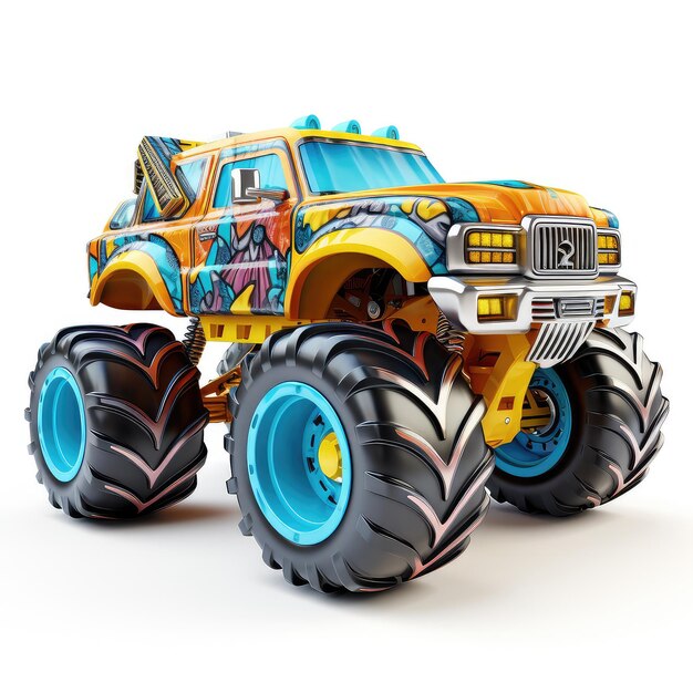 illustrazione giocattoli monster truck perfetti per collezionisti