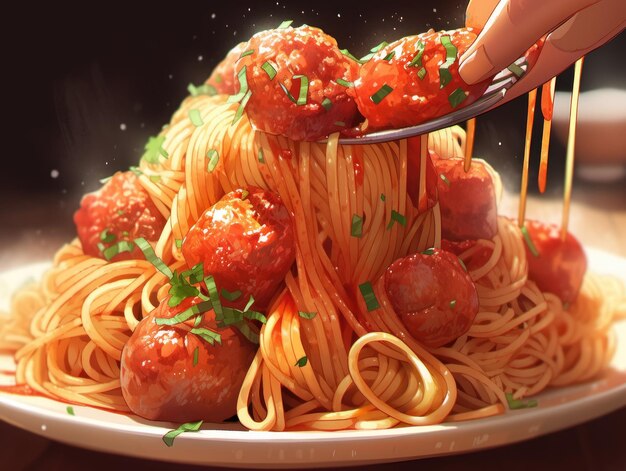 illustrazione Giornata nazionale degli spaghetti in verde