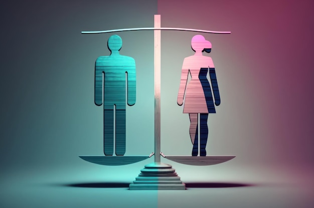 Illustrazione grafica del background di uguaglianza di genere