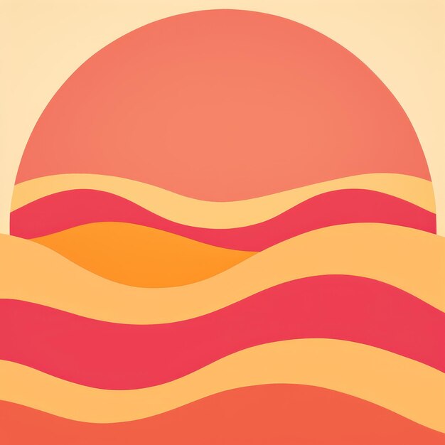 Illustrazione grafica del tramonto con l'onda del sole