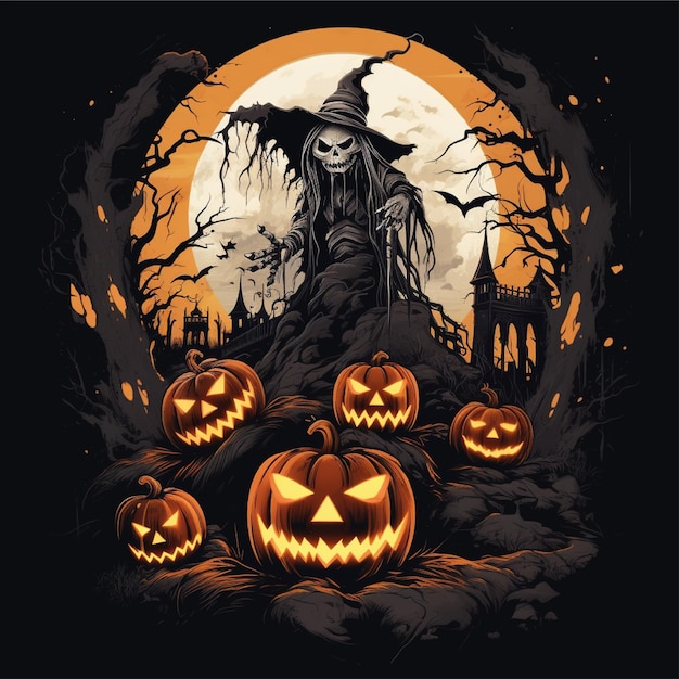 illustrazione grafica della grafica della maglietta di halloween