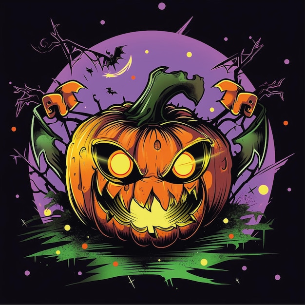 illustrazione grafica della grafica della maglietta di halloween