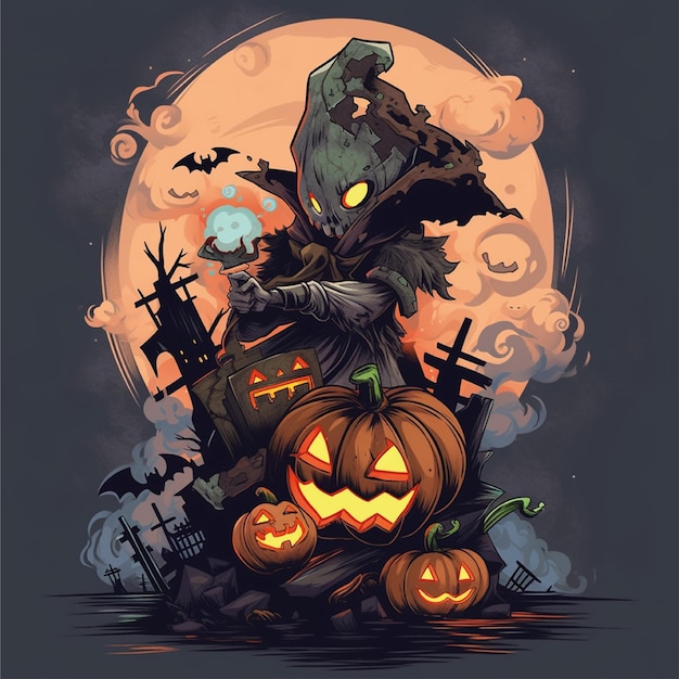 illustrazione grafica della grafica della maglietta di halloween