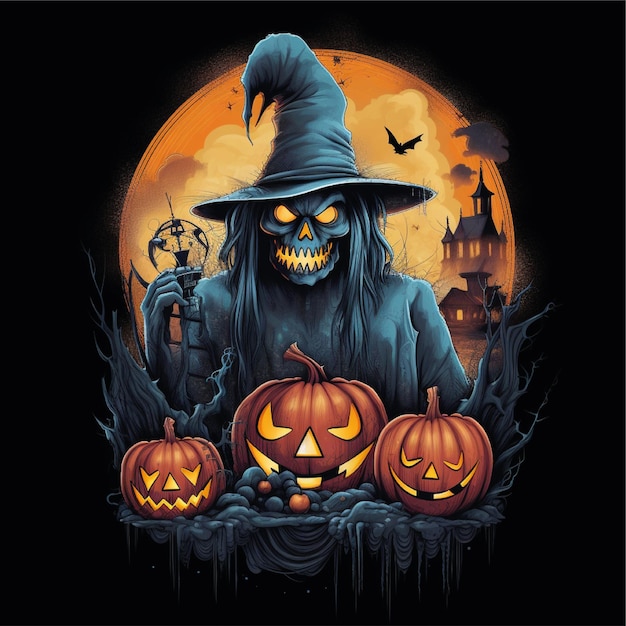 illustrazione grafica della grafica della maglietta di halloween