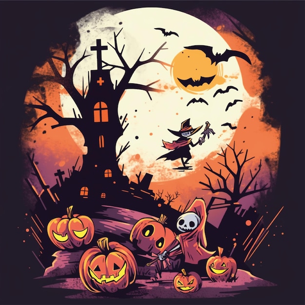 illustrazione grafica della grafica della maglietta di halloween