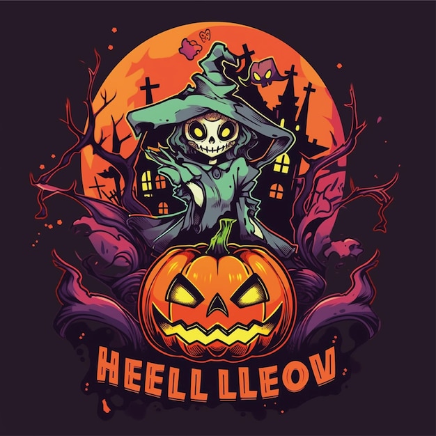 illustrazione grafica della grafica della maglietta di halloween